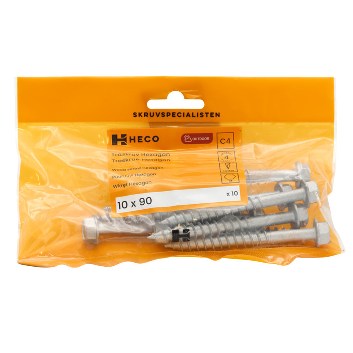 Träskruv Protect 4 10 x 90 mm 10-pack Heco